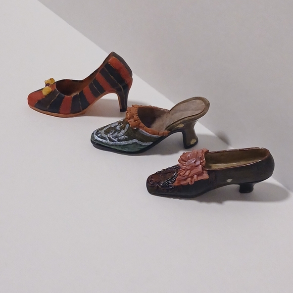 3 Vintage Miniature Shoes Dress Shoe Pump Heel - Picture 4 of 15
